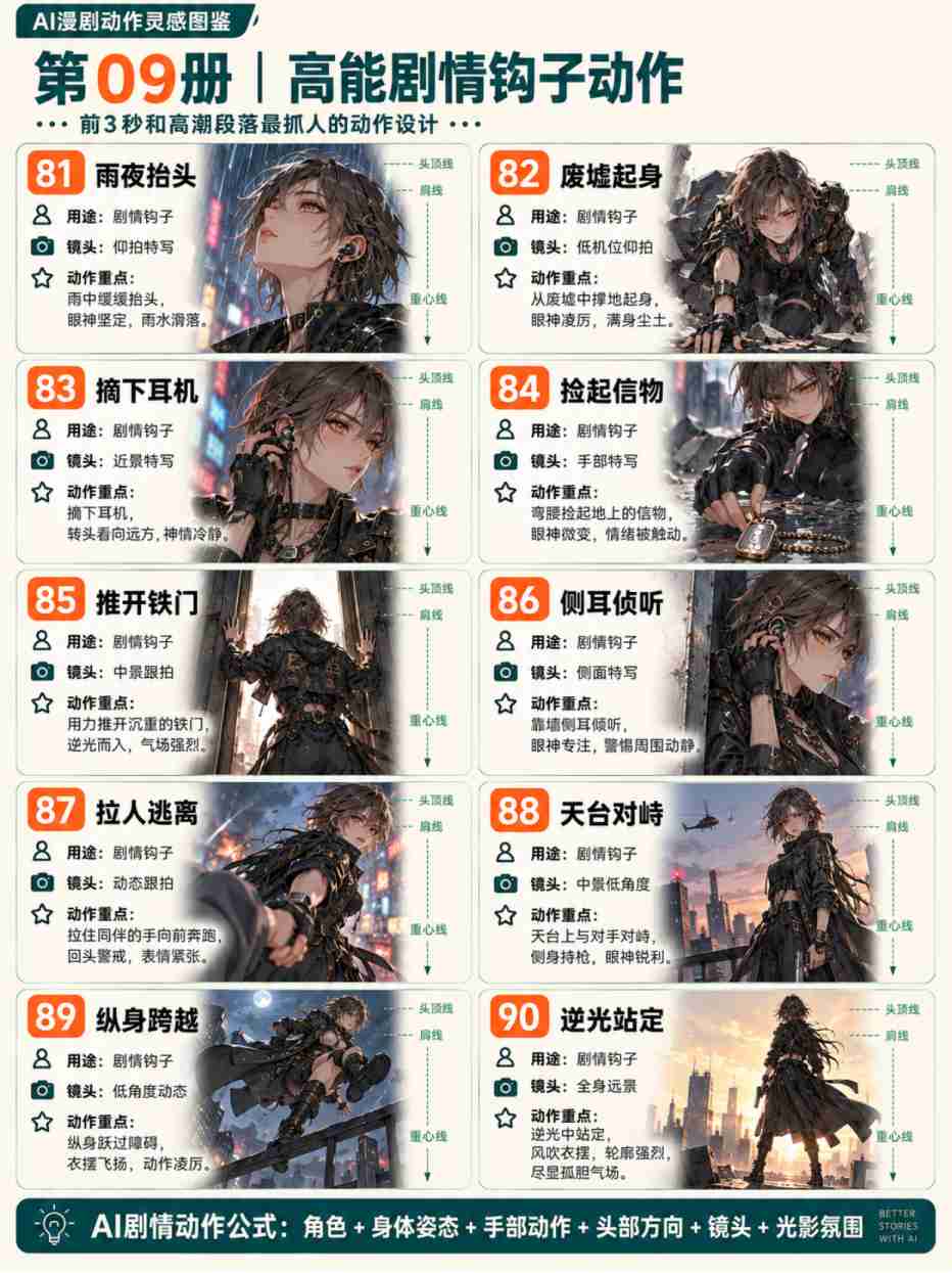 逼自己学完这100个动作提示词，你的ai漫剧制作能力就很牛了！_009.png