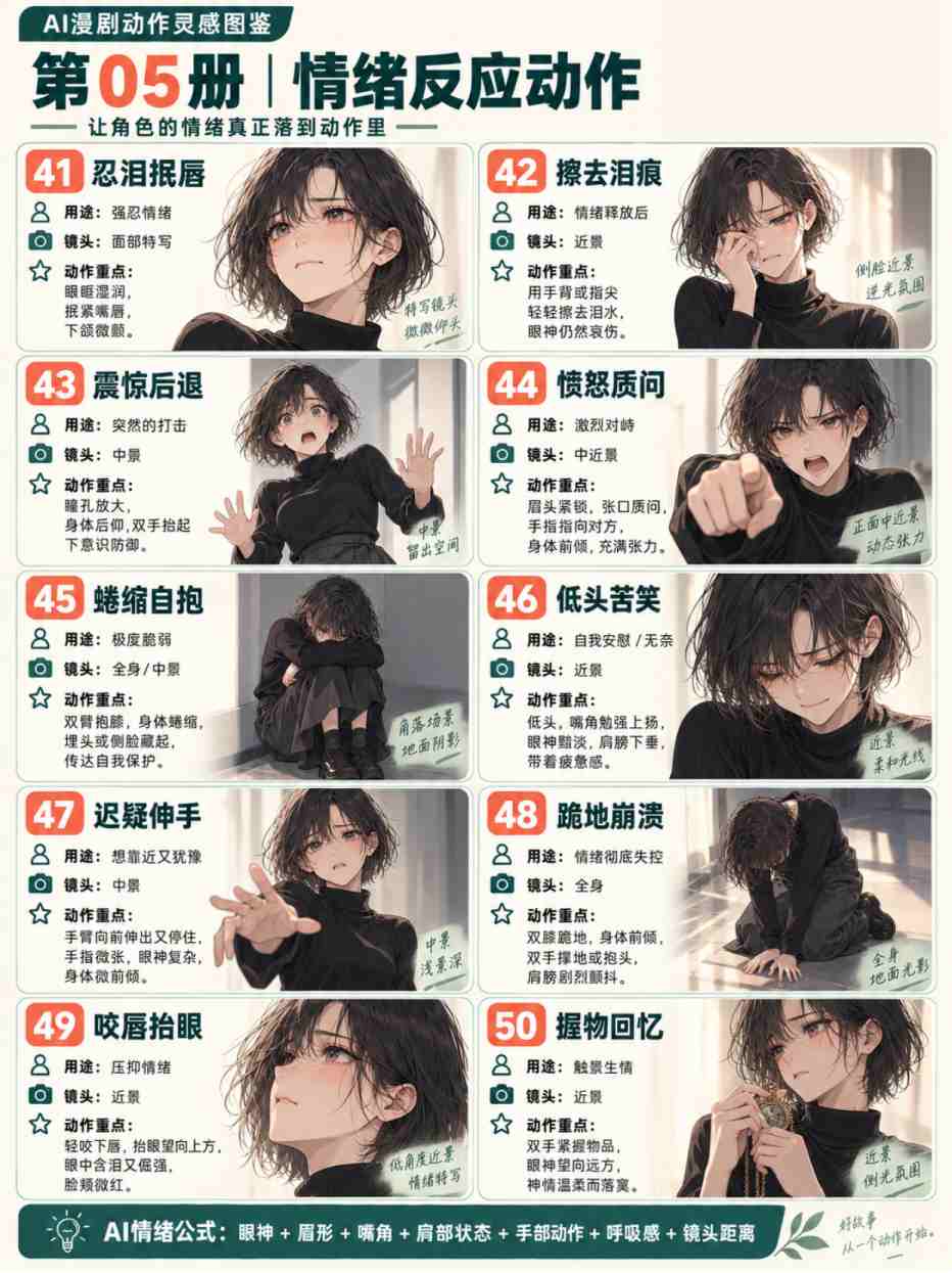 逼自己学完这100个动作提示词，你的ai漫剧制作能力就很牛了！_005.png